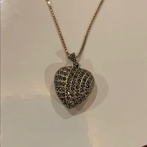 Marcicite sterling silver heart necklace
